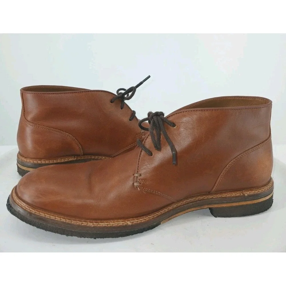 Johnston & Murphy Ankle Boots Mens Size 10M Brown Leather Chukka Lace Up C117
